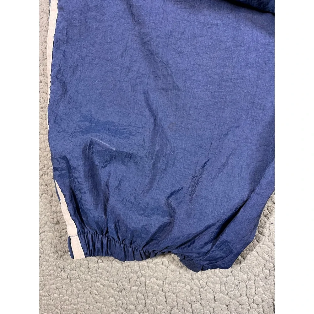 Adidas Vintage Mens Nylon Track Pants XL Blue White Stripe Windbreaker Joggers - Picture 5 of 16